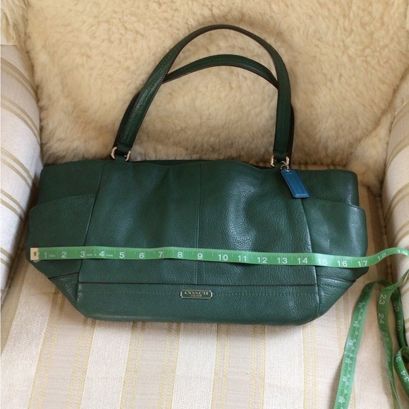 Ladies teal Coach leather handbag. - Picture 6 of 10